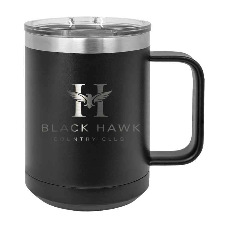 15 OZ. BLACK POLAR CAMEL STAINLESS MUG WITH SLIDER LID